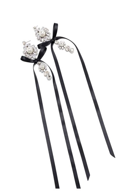 Silver and black Bow earrings Simone Rocha - women SIMONE ROCHA | ERG5000906BLK